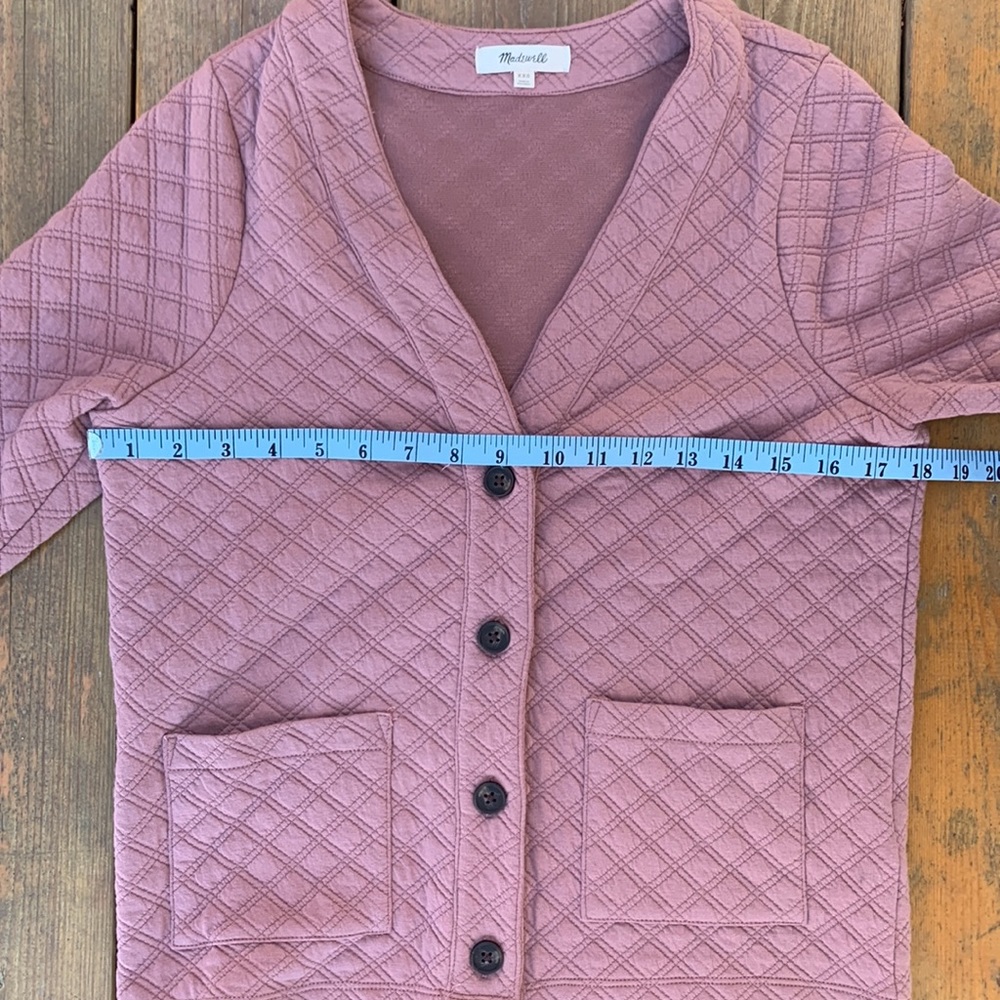 Madewell (Re)sourced Quilted Crop Cardigan Sweatshirt Size XXS - Picture 8 of 9